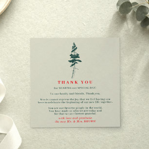Invitation Forêt Pin Indie Vert Rouge Boho Rustique merci