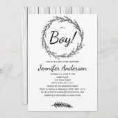 Invitation Forêt Pine Rustic Country Boy Baby shower (Devant / Derrière)