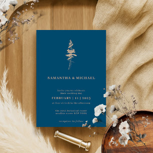 Invitation Forêt Pine Tree Indie Russe Navy