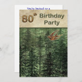 Invitation Forêt pour les arbres fête d'anniversaire 80 (Devant / Derrière)