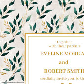 Invitation Forêt romantique Vert Eucalyptus Mariage