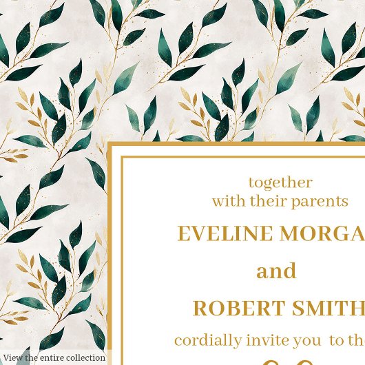 Invitation Forêt romantique Vert Eucalyptus Mariage