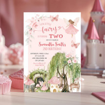 Forêt rose Enchantée Petite Fille Fée Anniversaire