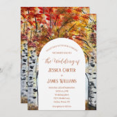 Invitation Forêt Russe Automne Automne Bois Mariage (Devant / Derrière)