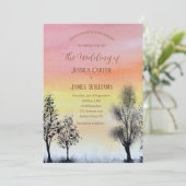 Invitation Forêt Russe Automne Automne Bois Mariage (Debout devant)