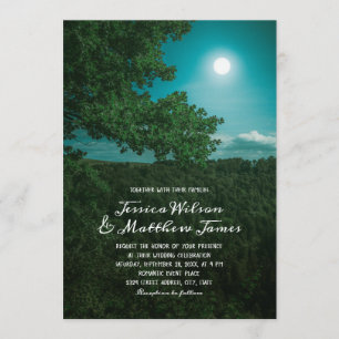 Invitation Forêt russe Romantique Moon Country Nature Mariage