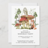 Invitation Forêt rustique Bois Animaux Anniversaire (Devant)