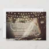 Invitation Forêt rustique Cerfs et Mariage d'arbre (Devant)