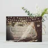 Invitation Forêt rustique Cerfs et Mariage d'arbre (Debout devant)