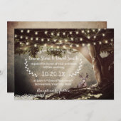 Invitation Forêt rustique Cerfs et Mariage d'arbre (Devant / Derrière)