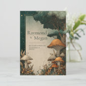 Invitation Forêt rustique de champignons de la forêt de teint (Debout devant)