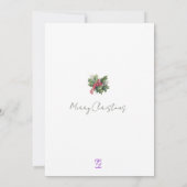 Invitation Forêt rustique de pins à l'aquarelle pour Noël (Dos)