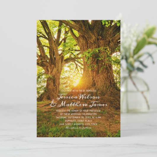 Invitation Forêt rustique Mariage campagnard de verdure d'été (Debout devant)
