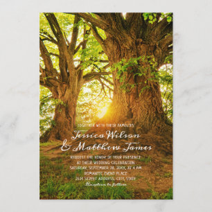 Invitation Forêt rustique Mariage campagnard de verdure d'été