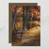 Invitation Forêt rustique Mariage extérieur Sunset (Devant / Derrière)