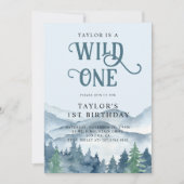 Invitation Forêt rustique sauvage Un 1er anniversaire (Devant)