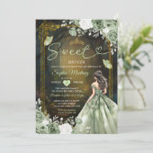 Invitation Forêt Sage Green Princesse Quinceañera (Debout devant)