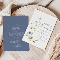 Forêt sauvage Floral Arrière et avant Mariage offi