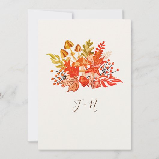 Invitation Forêt sauvage Mariage de fougères de champignons (Dos)