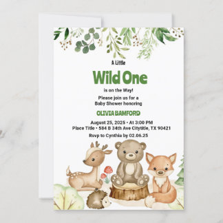 Invitation Forêt sauvage rustique - Créations Baby shower