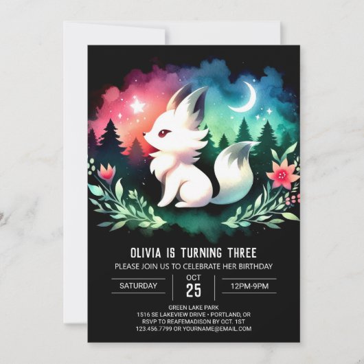 Invitation Forêt Simple Wolf Anniversaire (Devant)