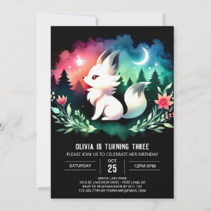Invitation Forêt Simple Wolf Anniversaire