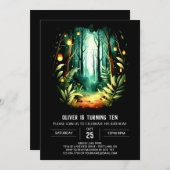 Invitation Forêt sur mesure Whimsical Woodland Anniversaire (Devant / Derrière)