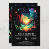 Invitation Forêt Timberland Grove Anniversaire (Devant / Derrière)