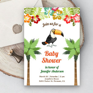 Invitation Forêt tropicale Baby shower Toucan