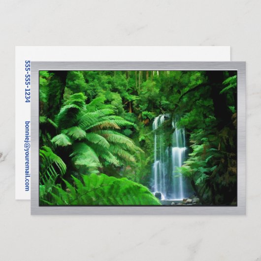 Invitation Forêt tropicale et cascades (Devant / Derrière)