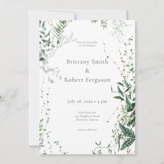 Invitation Forêt tropicale tropicale moderne et raffinée (Devant)