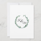 Invitation Forêt vert 5X7 Laurel Wreath Olive Leaf Folif (Dos)