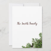 Invitation Forêt vert brun pinecones feuilles Noël (Dos)