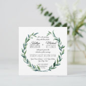 Invitation Forêt Vert Laurel Branche de feuille de courge mod (Debout devant)