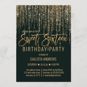 Invitation Forêt Vert or Parties scintillant Fringe rideau do