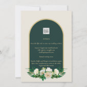 Invitation Forêt Vert Or Roses blanches Mariage d'hiver (Dos)
