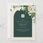 Invitation Forêt Vert Or Roses blanches Mariage d'hiver (Dos)