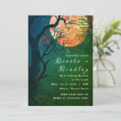 Invitation Forêt verte & Mariage gothique Lune de feu (Debout devant)