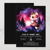 Invitation Forêt Whimsical Tiger Anniversaire (Devant / Derrière)