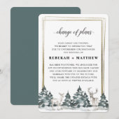 Invitation Forêt Wonderland | Changement de plan du mariage (Devant / Derrière)