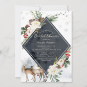 Invitation Forêt Woodland Deer Fête des mariées de vacances (Devant)