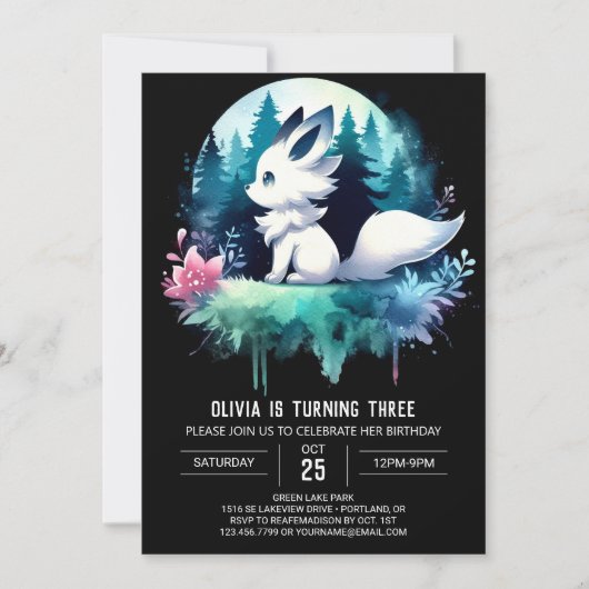 Invitation Forêt Woodland Wolf (Devant)