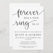 Invitation Forever A Une Belle Bague À Elle Fiançailles Invit (Devant / Derrière)