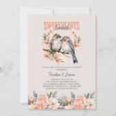Invitation Forever amoureux Floral Lovebird Couples Douche (Devant)