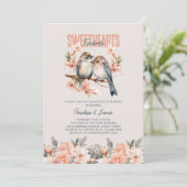 Invitation Forever amoureux Floral Lovebird Couples Douche (Debout devant)