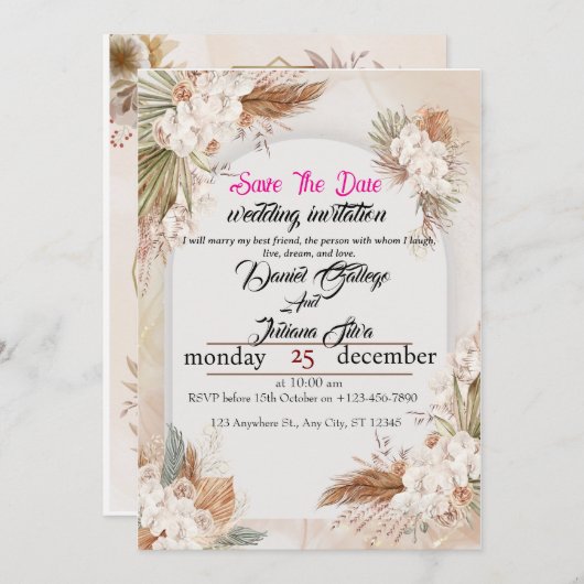 Invitation Forever commence ici - Retour de conception d'invi (Devant / Derrière)