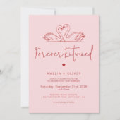 Invitation Forever Entwined Pink and Red Modern Wedding (Devant)
