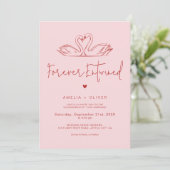 Invitation Forever Entwined Pink and Red Modern Wedding (Debout devant)