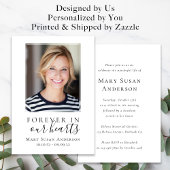 Invitation Forever in Our Hearts Photo Funeral Memorial