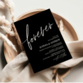 Invitation Forever Love Black & White Minimalist Mariage